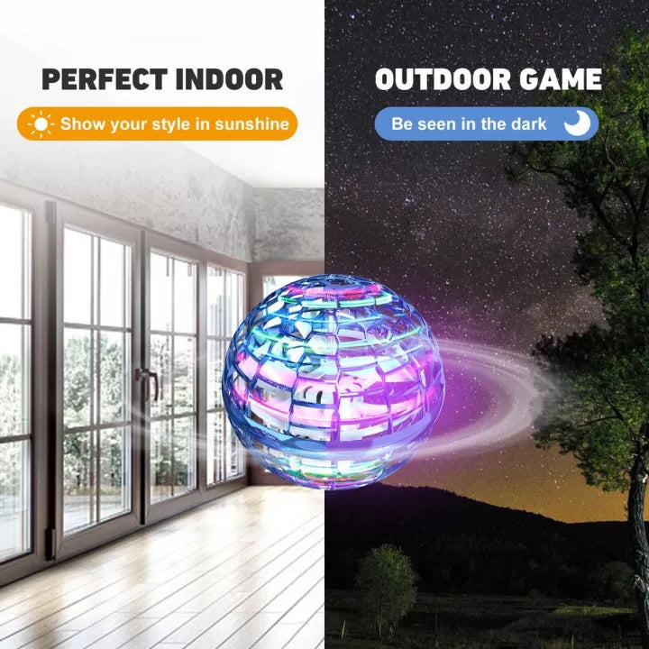Flying LED Orb Boomerang Toy – Rechargeable UFO Spinner for Kids