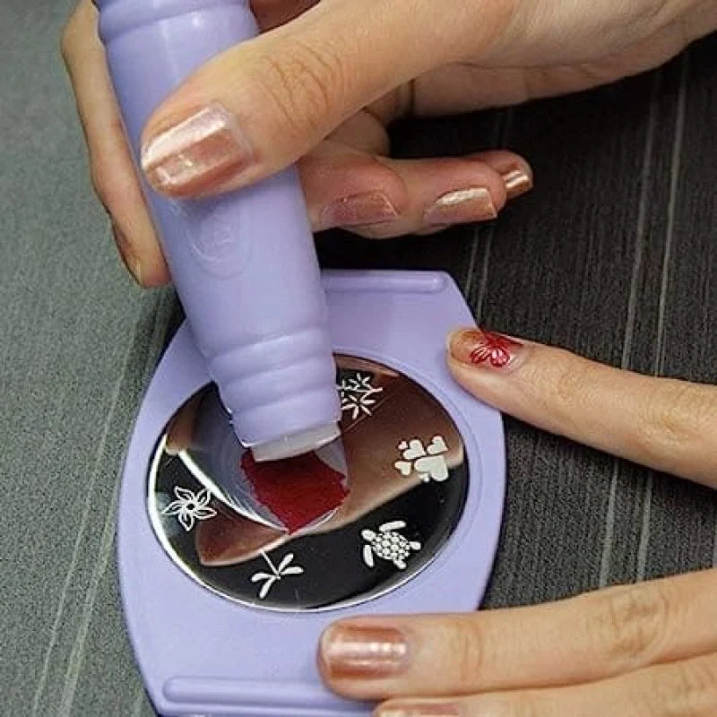 Salon Express Nail Art Stamping Kit – DIY Manicure Tool Set