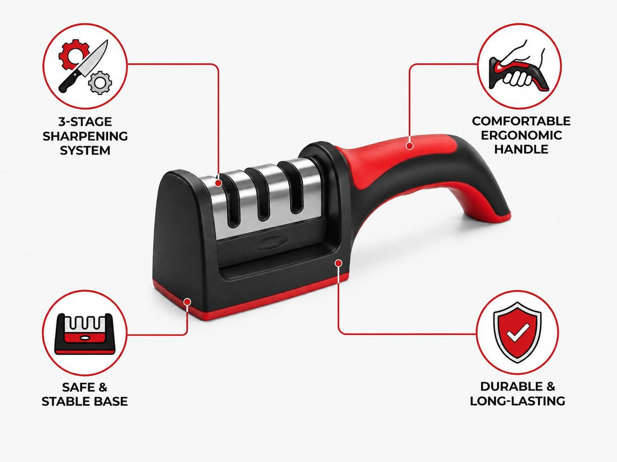 Ergonomic Ceramic Knife Sharpener – Manual Kitchen Sharpening Tool