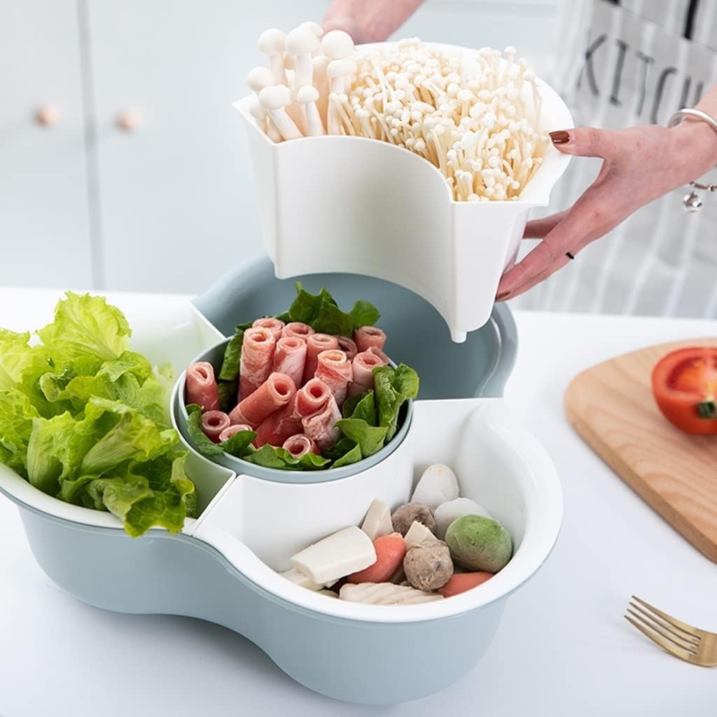 Double Layer Vegetable & Fruit Washing Basket – Drain Rack Colander