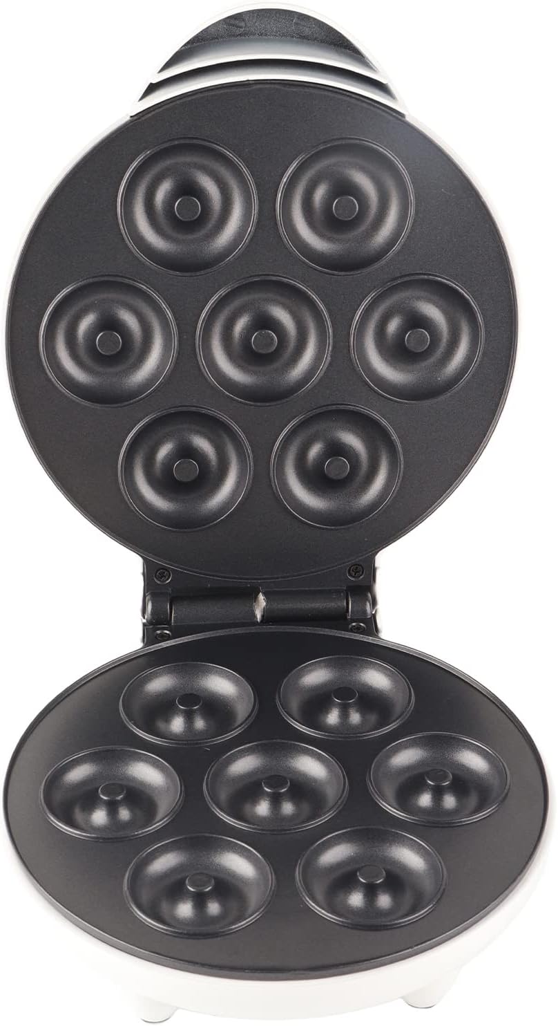 Mini Electric Doughnut Maker – Non-Stick 7-Doughnut Breakfast Machine