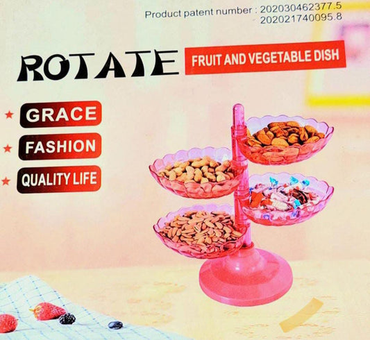 Rotating Multi-Tier Fruit & Snack Tray – 360° Serving Stand