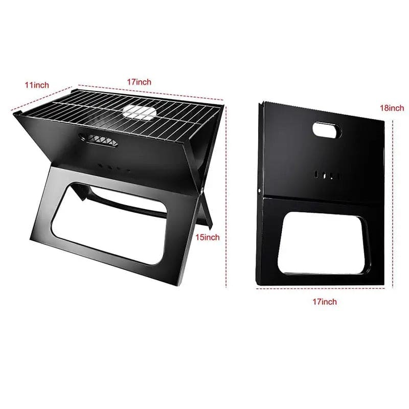 X-Shaped Folding BBQ Grill – Portable Charcoal Camping & Picnic Grill