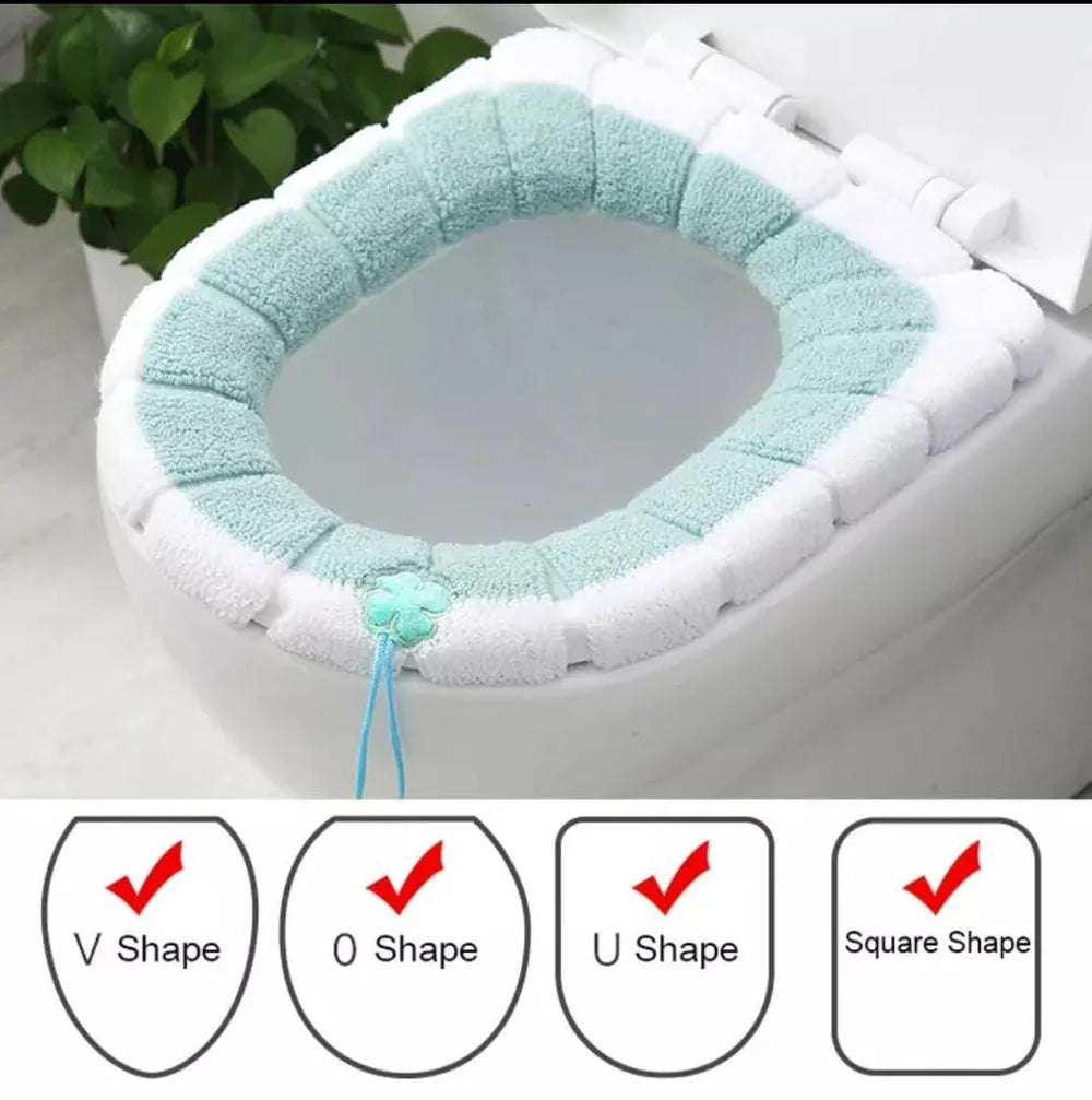 Warm Toilet Seat Cover – Soft Stretchable Cushioned Seat Pad