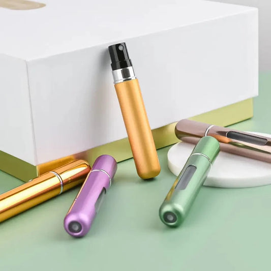 Mini Refillable Travel Perfume Bottle – Metal Atomizer Spray Case