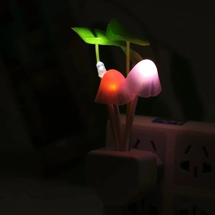 Wall LED Mushroom Night Light – Auto Sensor Color-Changing Lamp