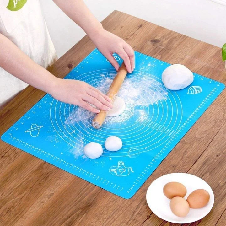 Silicone Rolling Mat with Measurements – Non-Stick Roti & Dough Sheet