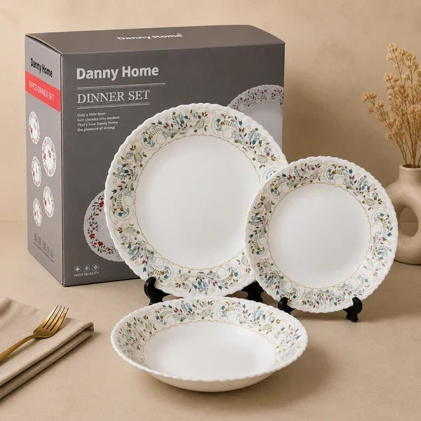 Danny Home Opal 18 Pcs Floral Vine Dinner Set