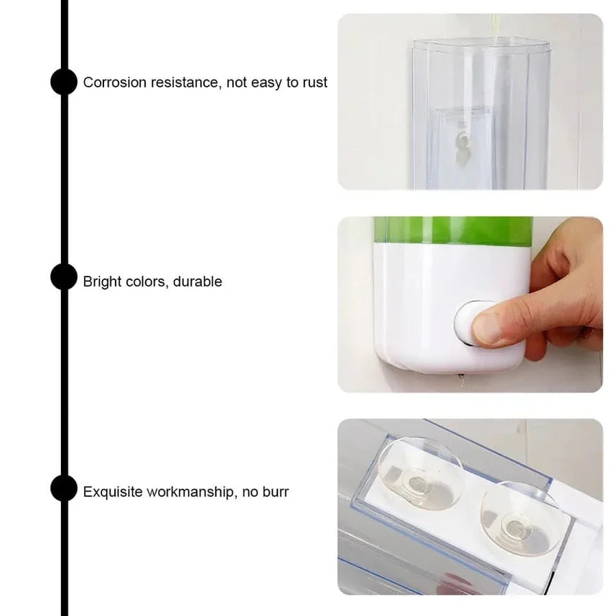 Wall Mounted Soap Dispenser – 500ml Manual Hand Soap & Shower Gel Dispenser