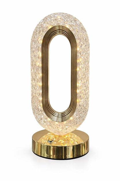 Luxury Crystal LED Lamp – Rechargeable 3-Color Touch Light