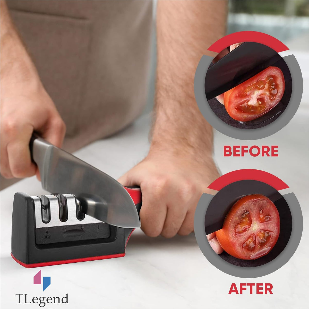 4-in-1 Kitchen Knife Sharpener – Stainless Steel Ergonomic Sharpening Kit