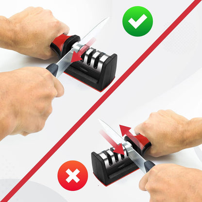 4-in-1 Kitchen Knife Sharpener – Stainless Steel Ergonomic Sharpening Kit