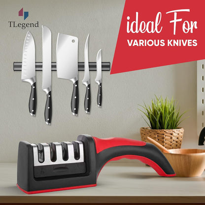 4-in-1 Kitchen Knife Sharpener – Stainless Steel Ergonomic Sharpening Kit