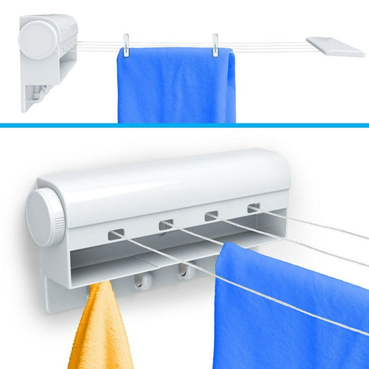 Wall Mounted 4 Line Retractable Laundry Hanger – Telescopic Clothesline