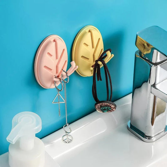 Foldable Adhesive Jewelry Hook – No-Drill Leaf-Shaped Wall Hook