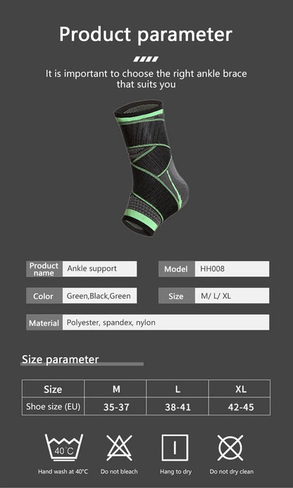 Ankle Support Brace – Adjustable Compression Sleeve (Single Piece)