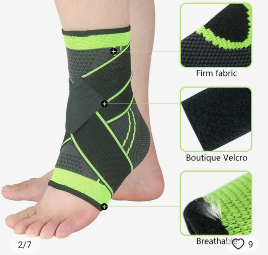 Ankle Support Brace – Adjustable Compression Sleeve (Single Piece)