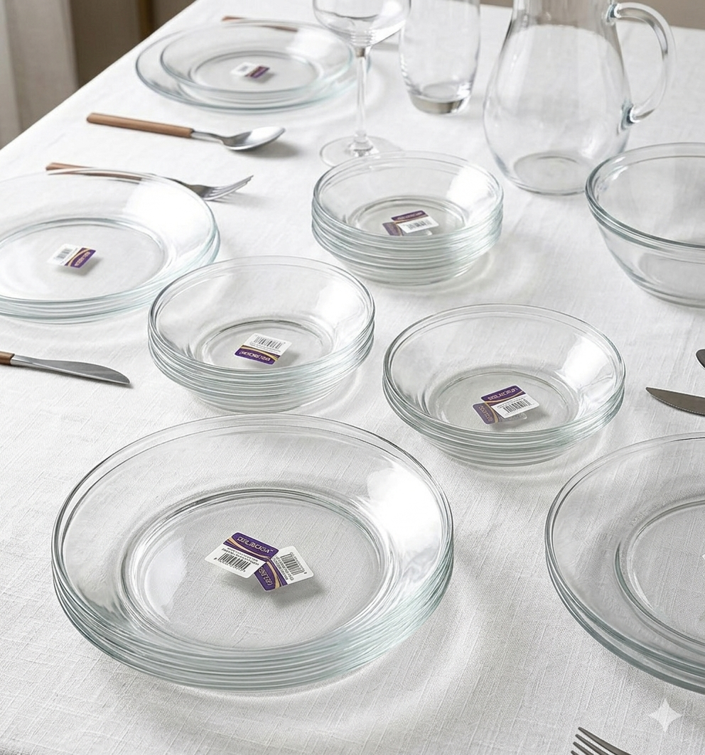 18 Pcs Crystal Plateset