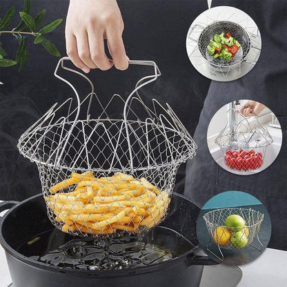 Stainless Steel Folding Frying Basket – Multi-Function Drain Basket