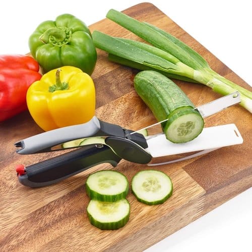 2-in-1 Kitchen Clever Cutter – Utility Scissor with Built-In Cutting Board