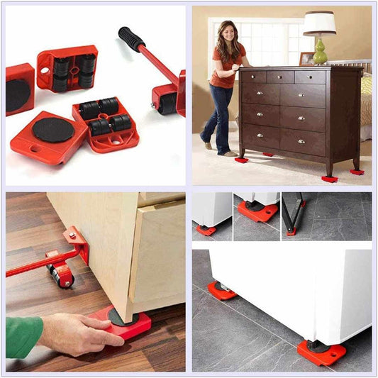 Furniture Moving Roller Set – Heavy Object Mover with Wheel Bar