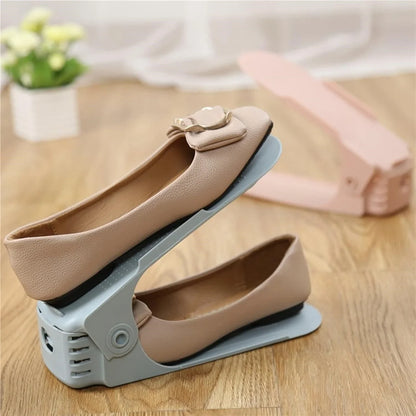 Adjustable Double Deck Shoe Stacker – Space-Saving Closet Shoe Organizer
