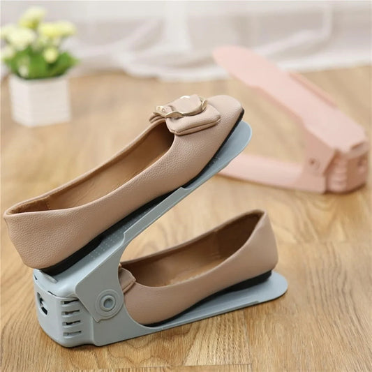 Adjustable Double Deck Shoe Stacker – Space-Saving Closet Shoe Organizer