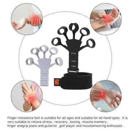 Silicone Finger Gripper – 6-Level Resistance Hand & Finger Trainer