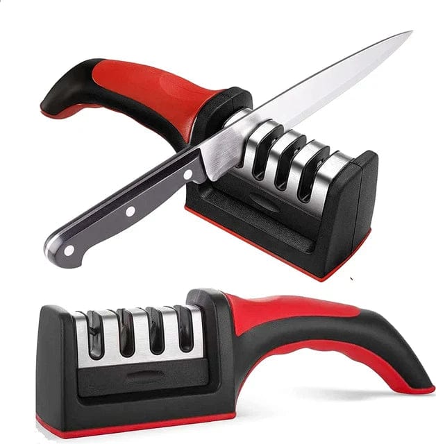 4-in-1 Kitchen Knife Sharpener – Stainless Steel Ergonomic Sharpening Kit