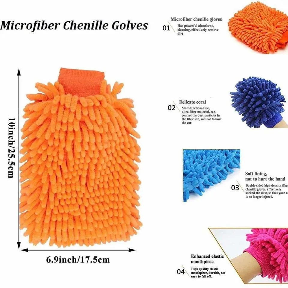 Microfiber Cleaning Gloves – Absorbent Car Wash & Dusting Mitt