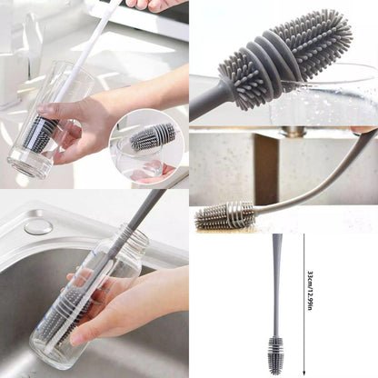 Silicone Bottle Brush – Long Handle Food-Grade Cleaning Brush