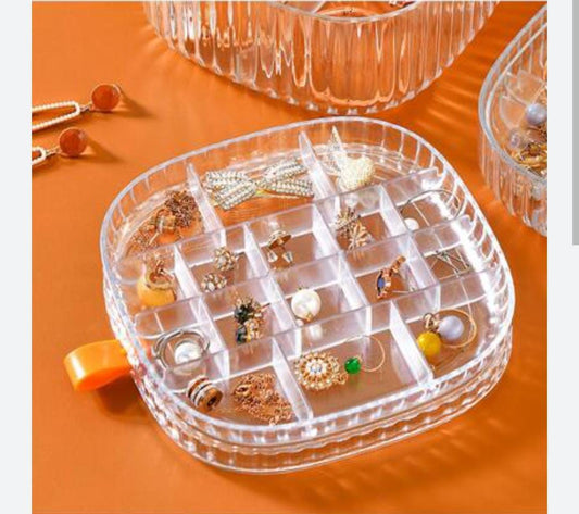 Transparent Jewelry Storage Box – Multi-Compartment Acrylic Organizer