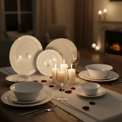 Opal Elegant 26-Piece White Dinnerware Set