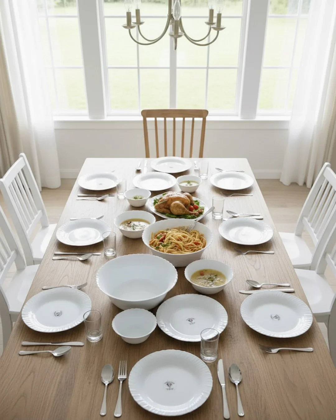 Opal Elegant 26-Piece White Dinnerware Set
