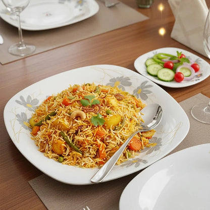 Floral Elegance Opal Dinner Set – 26 Pieces