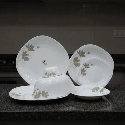 Floral Elegance Opal Dinner Set – 26 Pieces