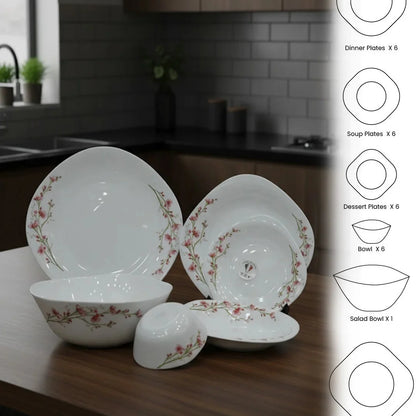 Opal Elegant Cherry Blossom Dinnerware Set – 26 Pieces