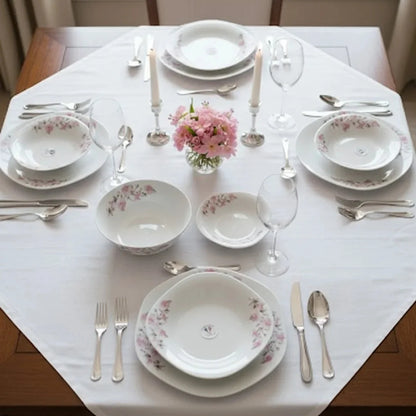 Opal Pink Petal Bloom Dinnerware Set – 26 Pieces