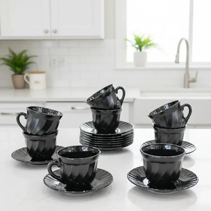 Elegant Opal Black Dinnerware Set
