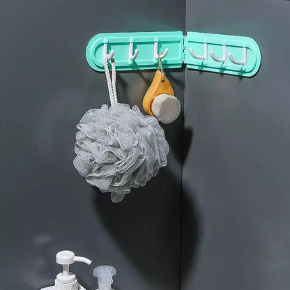 Corner Wall Hook Rack – Punch-Free Six-Hook Space-Saving Organizer