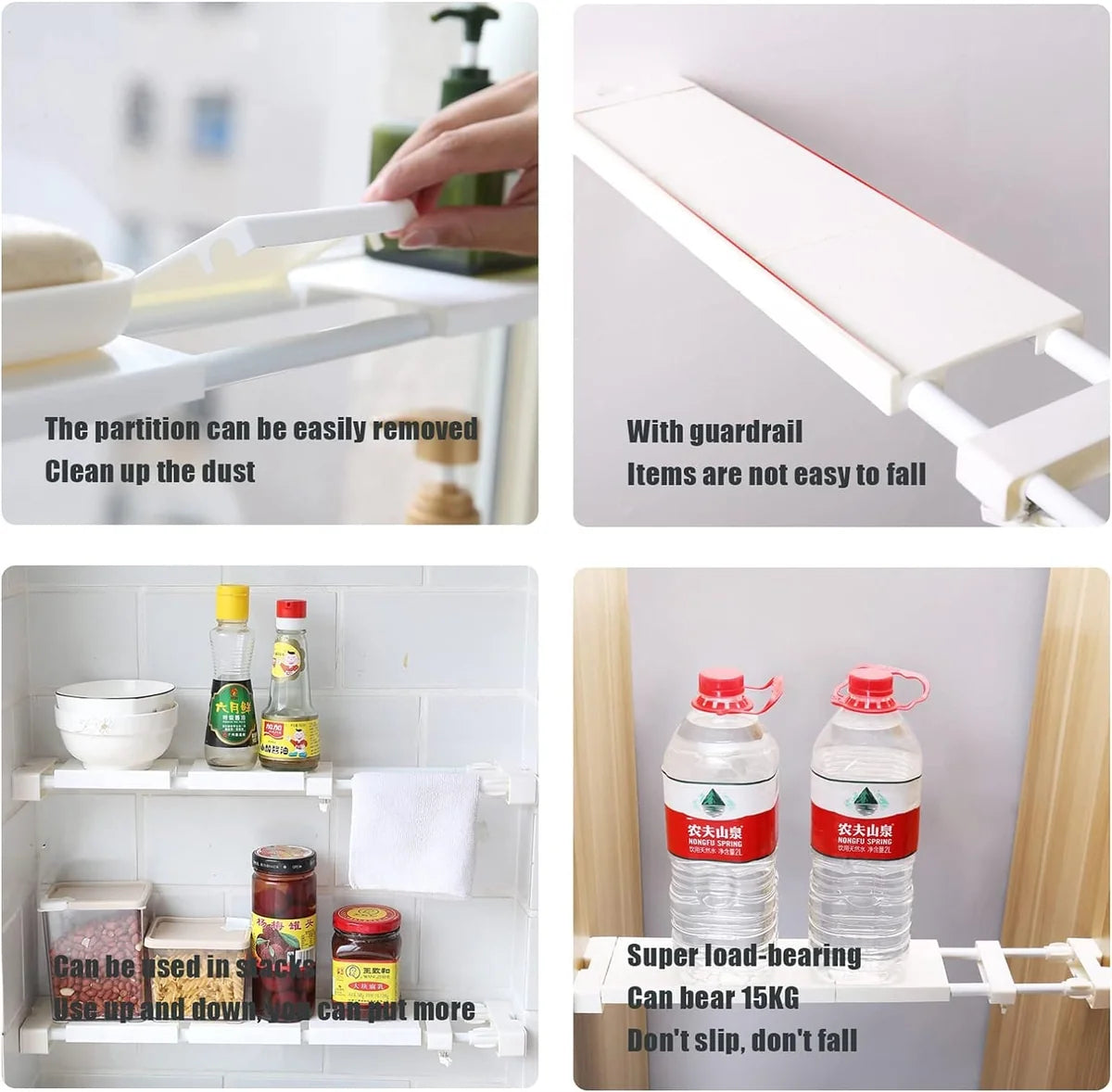 Telescopic Adjustable Storage Rack – Multipurpose Wall Mounted Organizer
