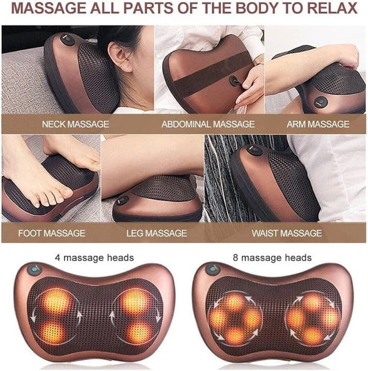 Electric Shiatsu Neck & Back Massage Pillow with Heating Function