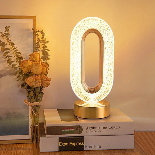 Luxury Crystal LED Lamp – Rechargeable 3-Color Touch Light