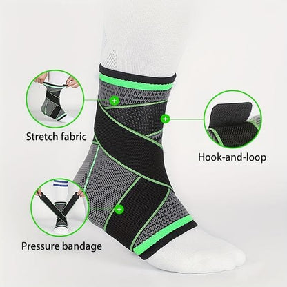 Ankle Support Brace – Adjustable Compression Sleeve (Single Piece)