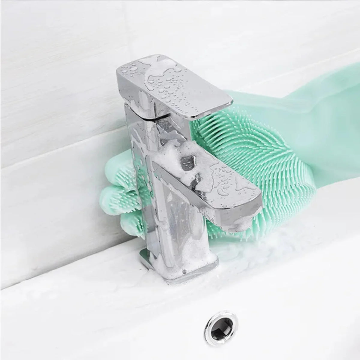 Silicone Dish Washing Gloves – Non-Slip Waterproof Scrubber Gloves