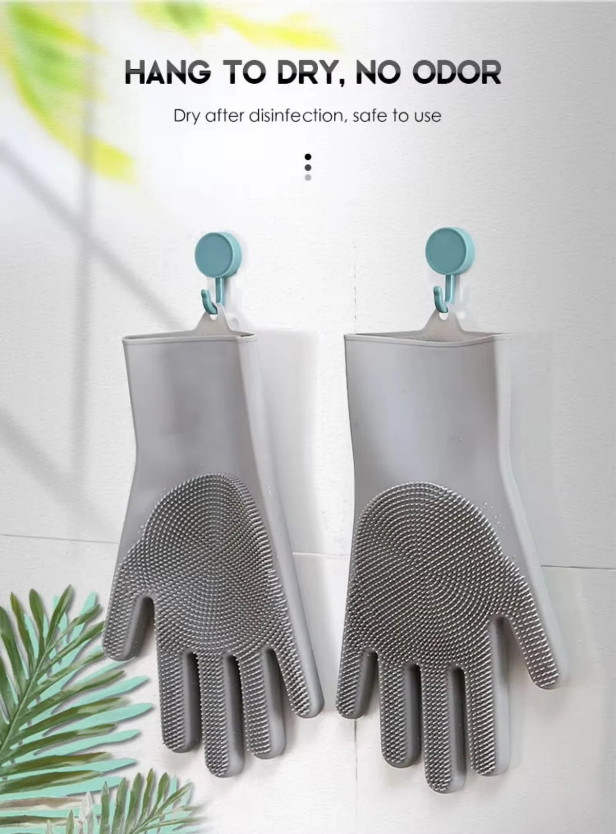 Silicone Dish Washing Gloves – Non-Slip Waterproof Scrubber Gloves