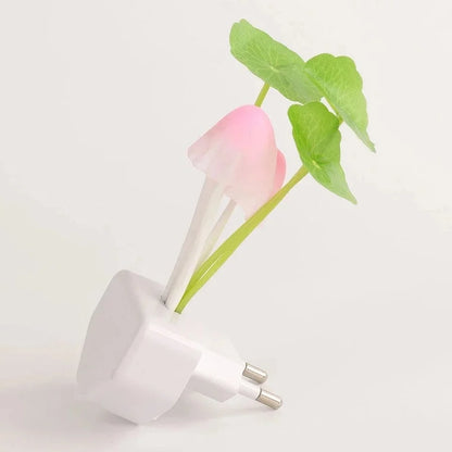 Wall LED Mushroom Night Light – Auto Sensor Color-Changing Lamp