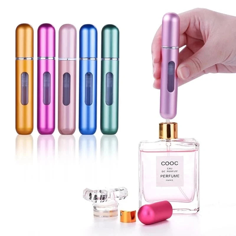 Mini Refillable Travel Perfume Bottle – Metal Atomizer Spray Case