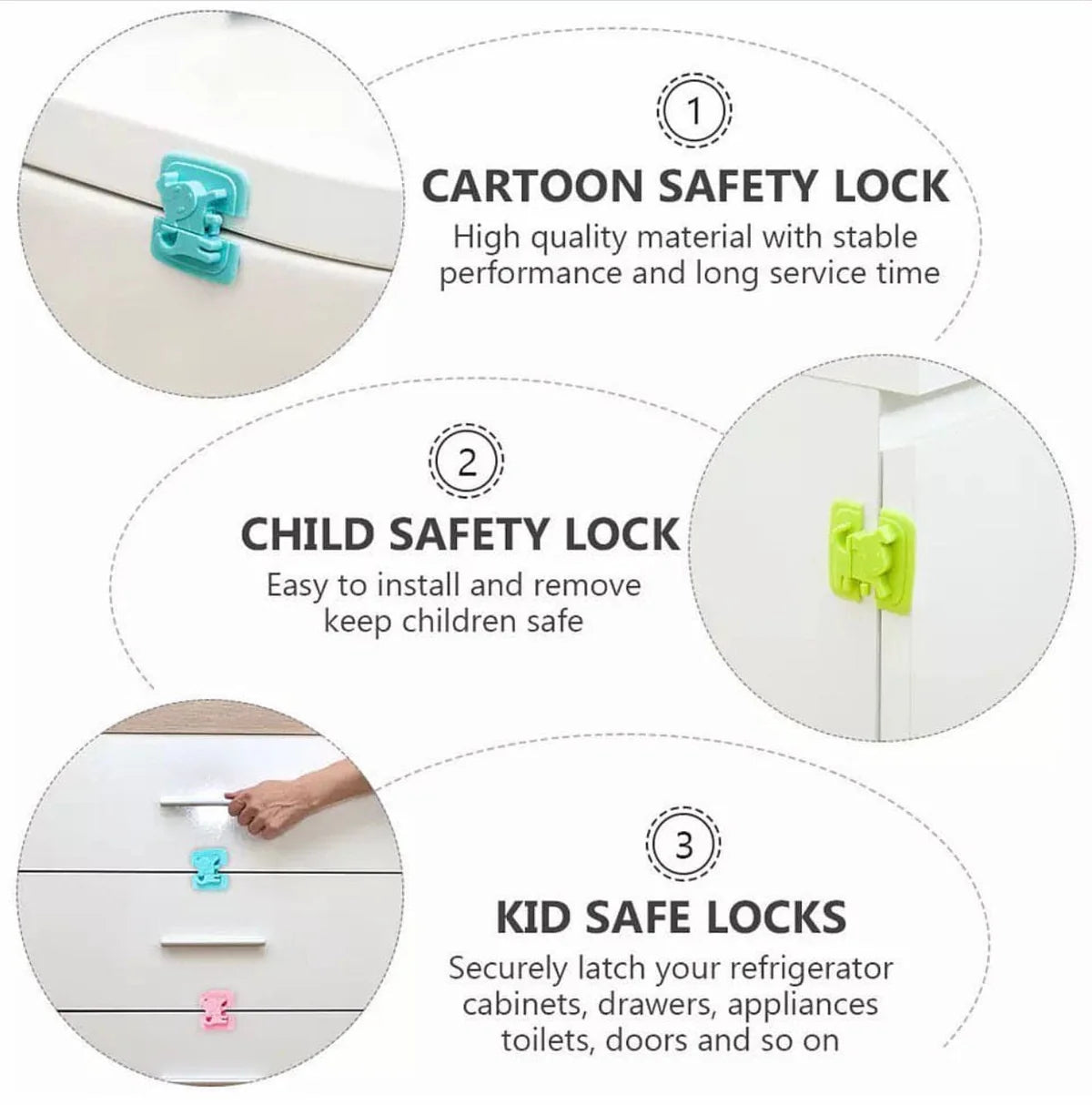 Cartoon Puppy Cabinet Safety Lock – Anti-Pinch Child Safety Latch