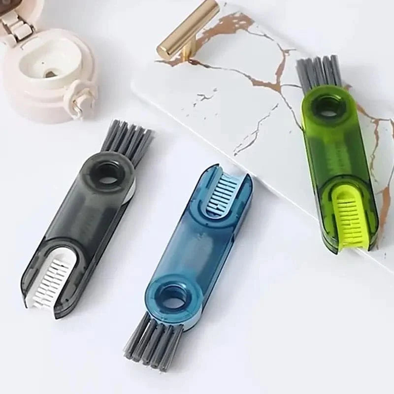 3-in-1 Bottle Gap Cleaning Brush – Rotating Nylon Bristle Cleaner